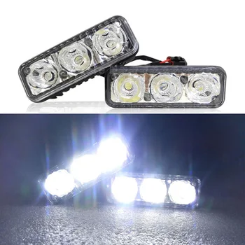 

2pcs Car DRL 3-LED High Power SUV Daytime Running Light Universal Wear-resistant
