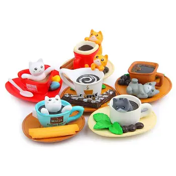 

6Pcs/Set Cartoon Cat Cute Toy Figure Cup Cat Action Figure Kids Toys 3-4CM