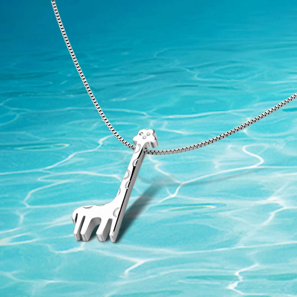 

Женское ожерелье из серебра 100% пробы, с подвеской в виде жирафа