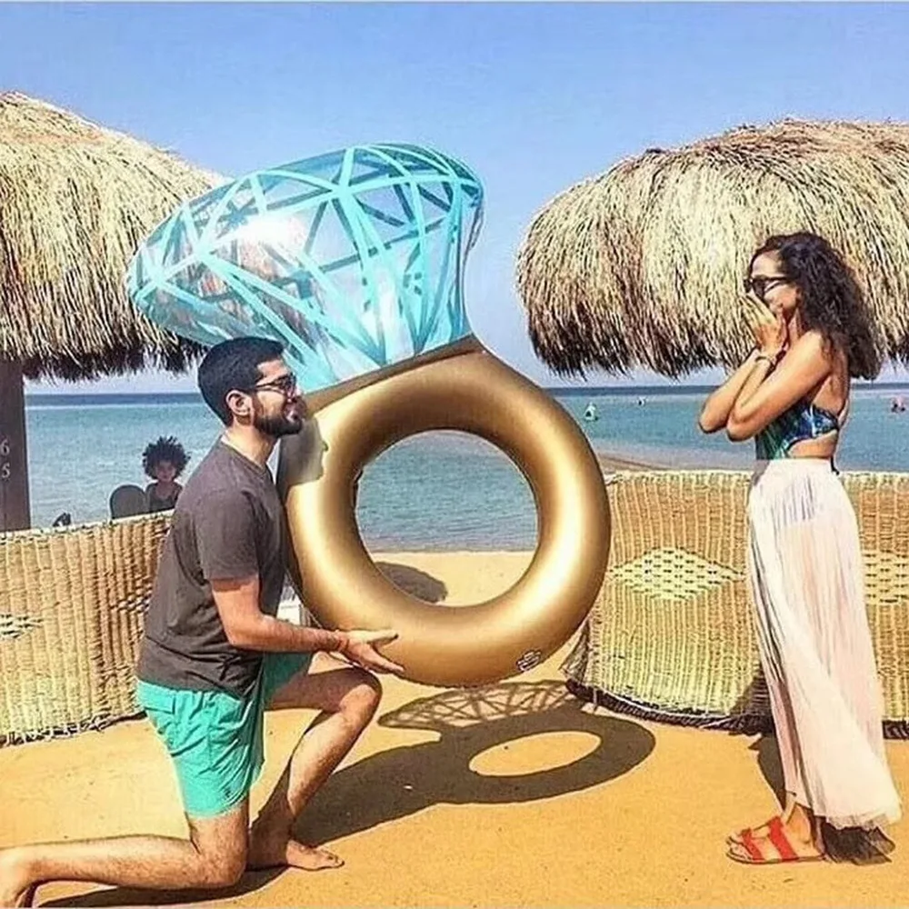 

INS Transparent Diamond Ring Adult Water Inflatable Swim Ring Online Celebrity Ring Hydrosphere Armpits Ring Floating Row