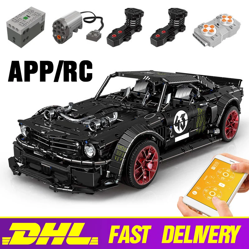 Совместимость Lepining Technic RC Ford Mustang Hoonicorn RTR V2 городской автомобиль MOC 22970 Led Кирпичи