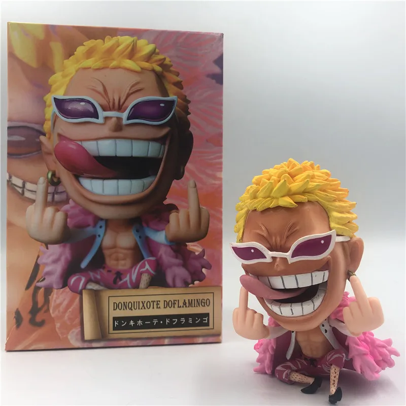 

New One Piece Donquixote Despise Finger Sitting Ver. PVC Action Figures OP Q Doflamingo Luffy Fighter Collectibles Model 11cm