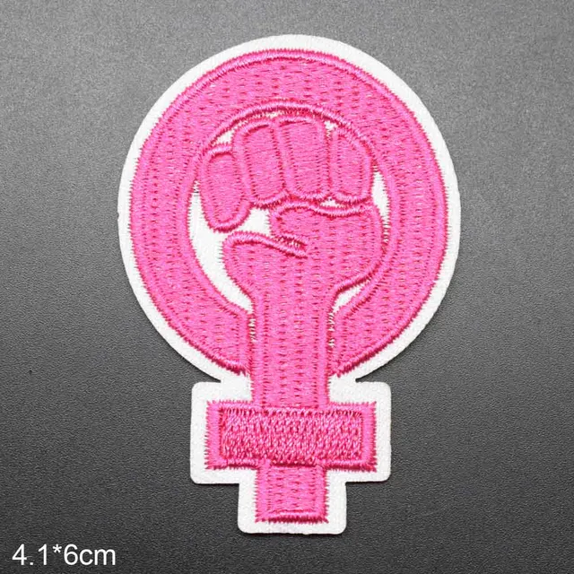 Girlgang Powerfist Whatever Flower Iron On Embroidered Clothes Patches For Girl Woman Clothing Stickers Garment 1
