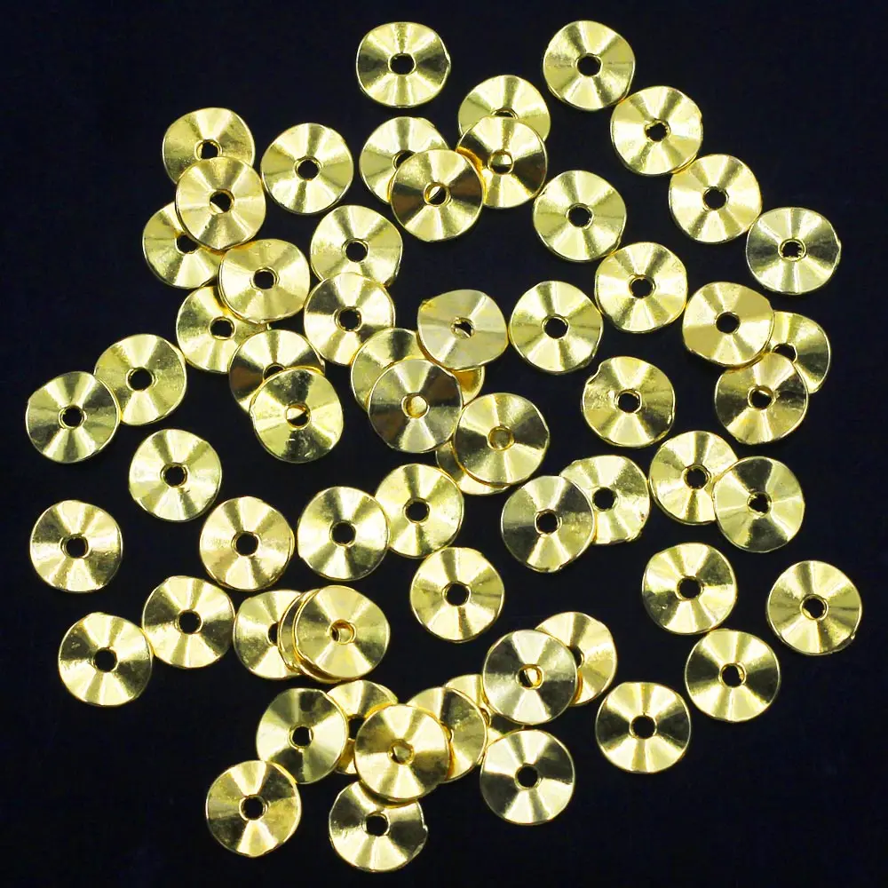 50Pcs Spacer Beads Wave Tortuose Ring Earrings Round Metal Silver Copper Gold Color Charms Jewelry DIY Findings 9mm Dia.