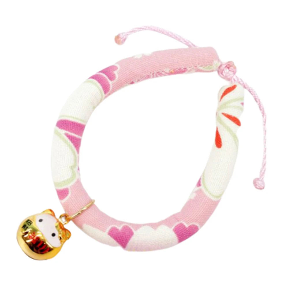 Love Pet Dog Puppy Kitten Adjustable Flower Print Bell Collar Soft Durable Necklace Neck Strap Pet Supplies