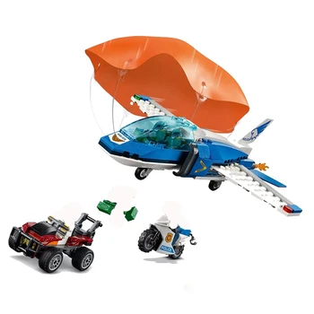 

New 245pcs City Bricks Sky Police Parachute Arrest Compatible Lepining City 60208 Building Blocks for Children Christmas Gift