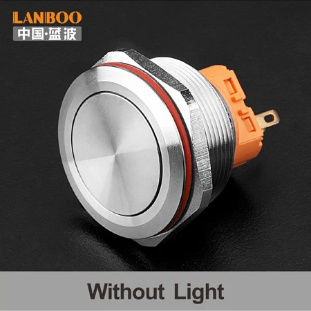 Without LED 30 мм Одноместный двухполюсный DPDT кнопочный переключатель двери схема с светильник 12V24V220V - Цвет: Without LED