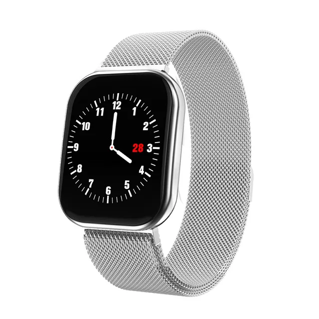 GEJIAN Смарт-часы модный фитнес-браслет трекер активности монитор сердечного ритма мониторинг сна для ios Android, Apple iPhone - Цвет: Steel strip silver