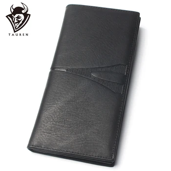 

Men Black 100% Genuine Leather Wallet Men's Long Credit Card Travel Wallet Leather Hand Purse For Men