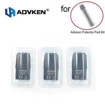 

New Advken Potento 2.5ml Pod Cartridge with 1.2ohm cotton coil Pod Support E Cigarette Advken Potento Pod Vape 3pcs/pack