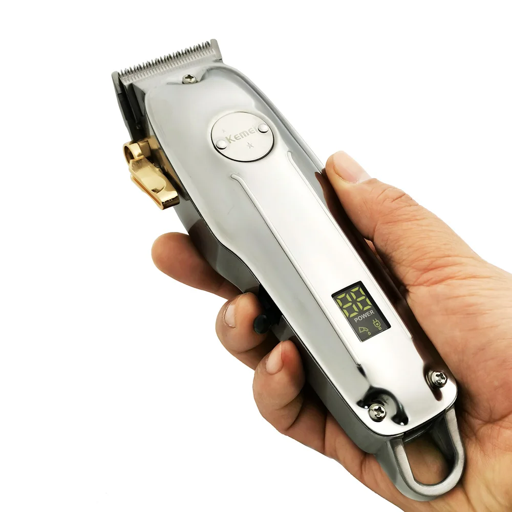 All-metal Barber Professional Hair Clipper Cutter Electric Cordless Hair Trimmer Gold and Silver Hair Cutting Machine 1986Z PG
