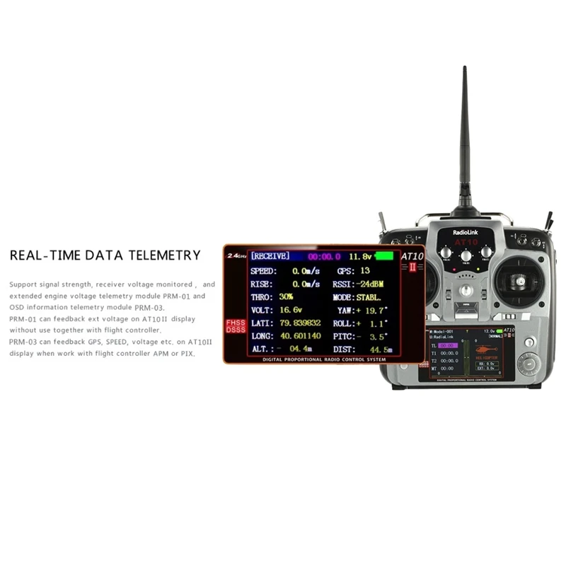 Радиоприемник AT10II 2,4 Ghz 10CH RC передатчик с R12DS приемником PRM-01 модуль напряжения для радиоуправляемого вертолета самолета