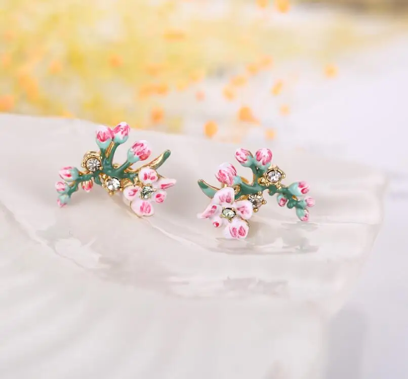 CSxjd, эмалированное ожерелье, вишневый цвет, птица, ожерелье, серьги и кольцо