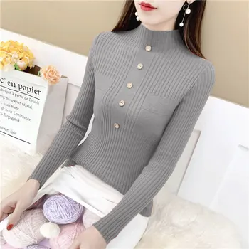 

Women Ribbed Knitted Pullover Top Pull Hiver Femme Sweater Warm Female Jumper Thick Christmas white