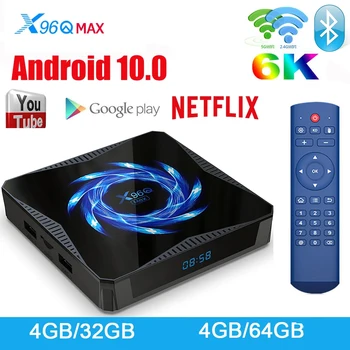 

Netflix x96Q Max Android 10.0 4g 64g TV Box 2.4G/5G Wifi BT 4.1 DDR3 4K HDR internet Media Player with 1 year Netflix account