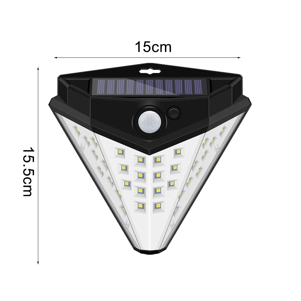 32LED солнечной энергии датчик движения свет Открытый водонепроницаемый IP44 трехстороннее освещение треугольная настенная лампа наружная настенная лампа