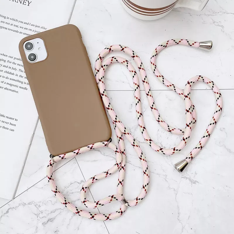 galaxy s22+ flip case Strap Cord Chain Necklace Lanyard Case For Samsung Galaxy S22 S21 FE 5G S20 Ultra S10 S9 Plus Note 10 Lite 20 9 Matte Soft Cover cheap galaxy s22+ case