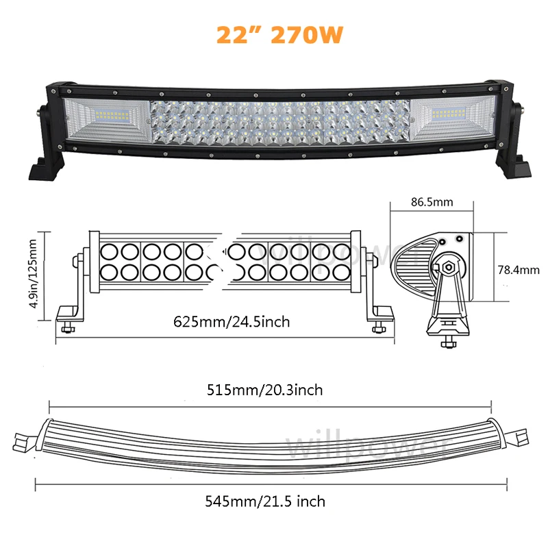 2" 32" 4" 52" 270W 405W 540W 675W изогнутый СВЕТОДИОДНЫЙ светильник бар Offroad светодиодный бар комбо балка 9v 30v для 4x4 4WD внедорожный грузовых автомобилей