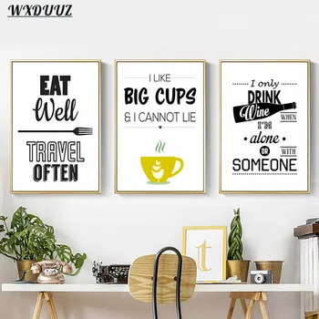 

Nordic Modern Design Creative Letters Painting Art Decor Picture Living Restaurant Wall Decor Quality Canvas Home Decor Poster