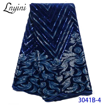 

Latest 2020 African Lace Fabric Sequence Lace High Quality Velvet Lace Fabrics with Sequins French Tulle Lace Fabric L3041B