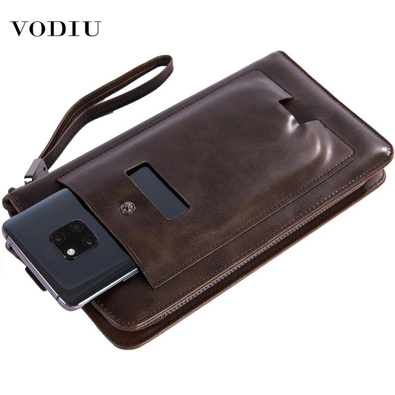 

Wallet Male Fashion Brand Long Multi-function Slim Business Card Phone Purses Clamp For Money Large Capacity Leather Men Wallets