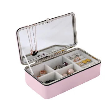 

Modern Fahion PU Jewelry Box Ring Earring Necklace Storage Case Travel Organizer Fashion Valentine's Day Wife Girlfriend Gift