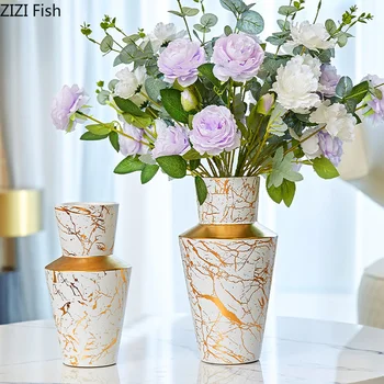 

MODERN LUXURY PLATINUM RHINESTONE CERAMIC VASE EUROPEAN CREATIVE FLOWER ARRANGEMENT DRIED FLOWER FLOWER VASE HOME DECORATION