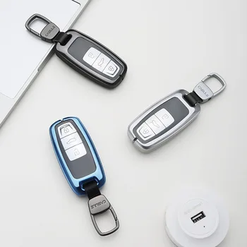 

Car Aluminium Alloy+TPU Key Holder Cover Case Shell Chain For Audi A1 A3 A4 A5 Q7 A6 C5 C6 A4 A6 A3 Q5 Q3 Q7 Q8 A7 A8