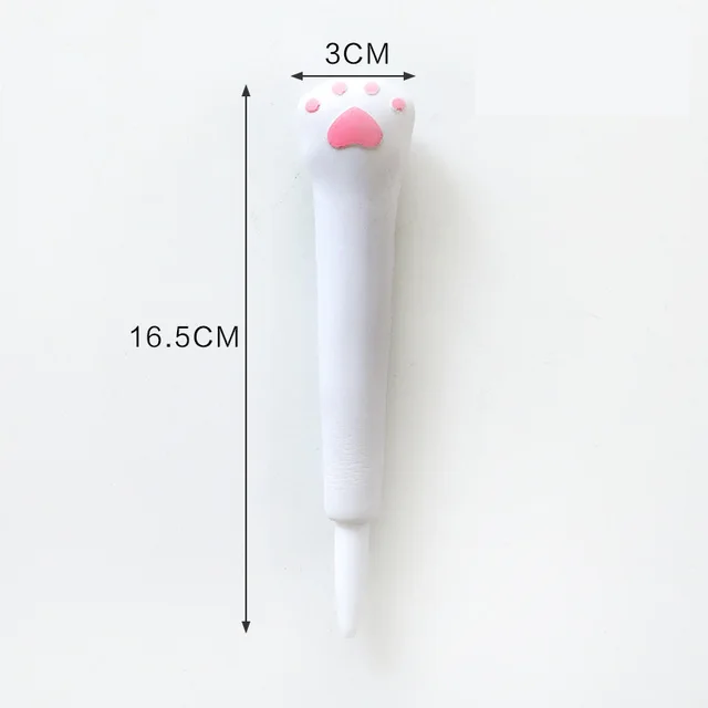 1X Soft Sponge Rabbit Paw Gel Pen Rollerball Pen School Office Supply Student Stationery white paw