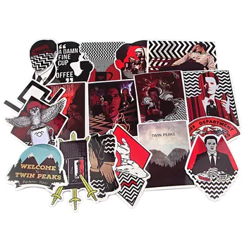 

10Set G1121 18 Pcs/set Funny Cartoon Twin Peaks Tv Show DIY Stickers For Notebook Scrapbooking Sticker Laptop Skateboard Sticker