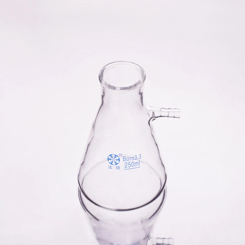 Filtering flask with side tubulature,Capacity 250ml,Triangle flask with tubules,Filter
