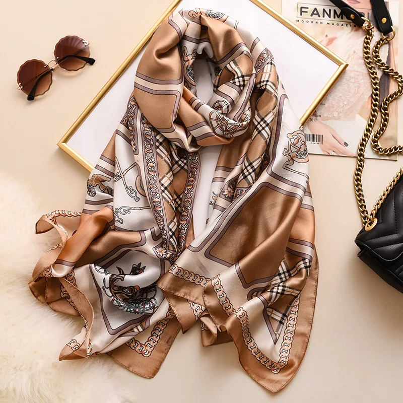 

summer Autumn Scarves Women Shawl Ladies Wrap silk beach Scarf Soft sunscreen Bandana chiffon pareo foulard female free shipping
