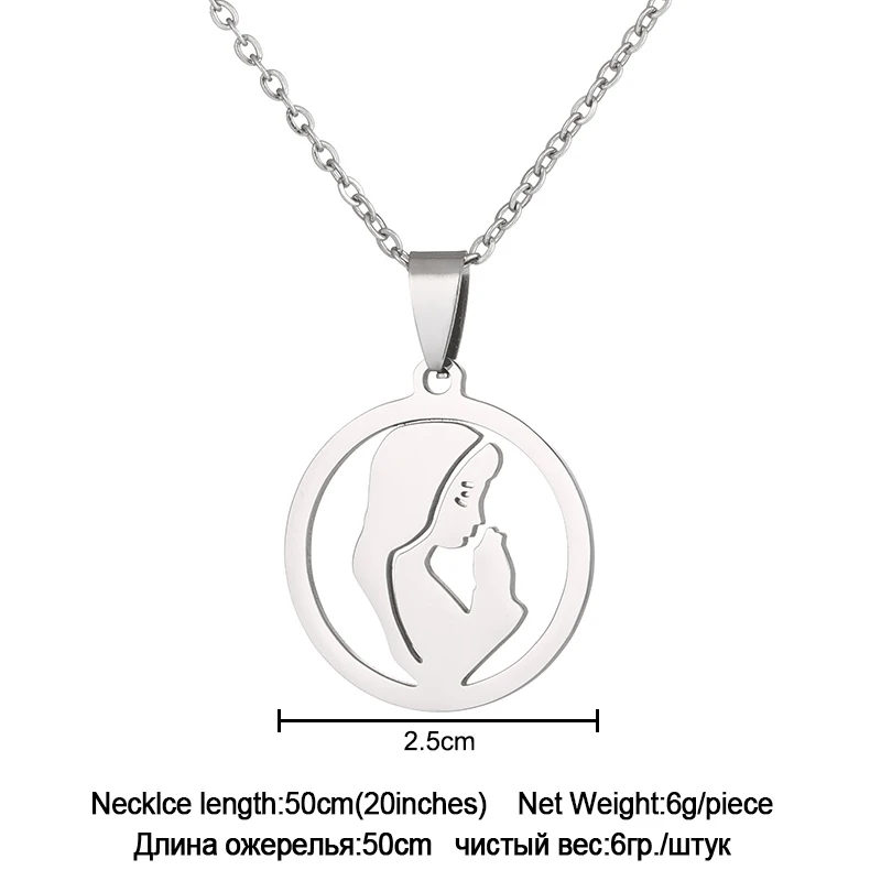 Святая Дева Мэри ожерелье религия Bijoux нержавеющая сталь Женская мода кулон католические украшения подарок