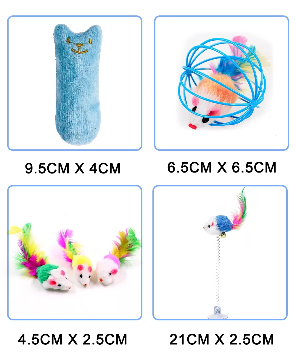 Cat Toy Set Funny Pet Interactive Fish Mouse Ball Catnip Toy Teaser Kittens Toys Goods Cats Games Accessories Supplies For