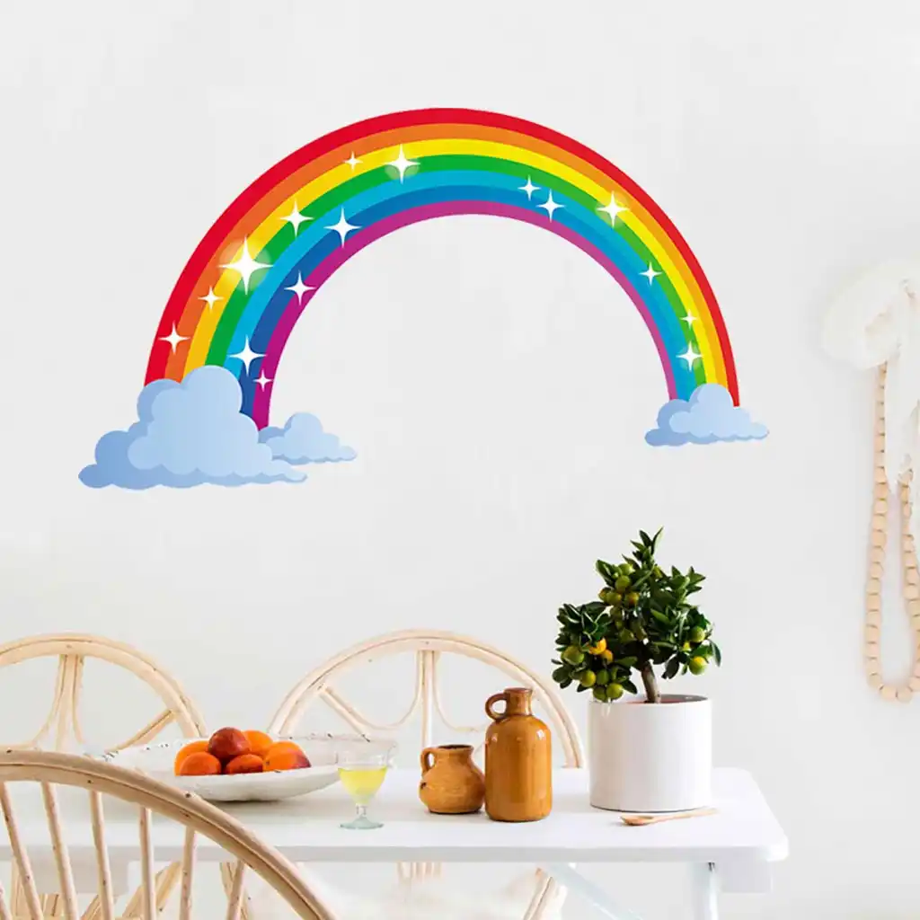 Rainbow Wall Decal Kids Wall Sticker Nursery Home Decor Stickers Bedroom Wall Decor Children Room Mural Stickers Wallpaper Aliexpress