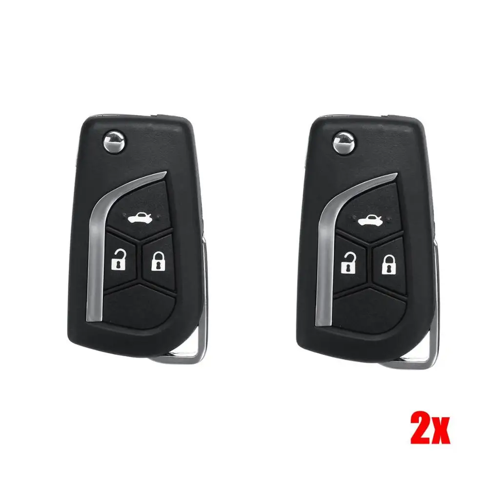 2 кнопки 3 кнопки замена флип автомобильный пульт дистанционного ключа Чехол w/Toy43 лезвие для Toyota Crown Corolla Camry eiz черный ключ оболочки - Цвет: 2 pc 3 buttons