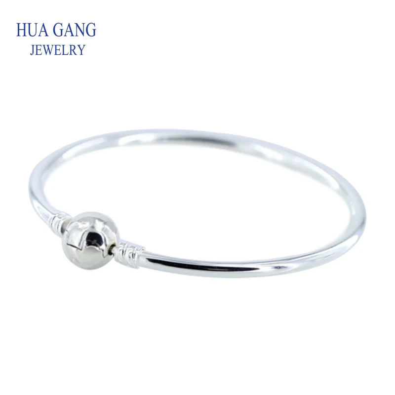 HOT sale 925 Sterling Silver fit pan Original Chain Bracelet Bangle for Women Fit DIY Charm Bead Fine Jewelry Gift
