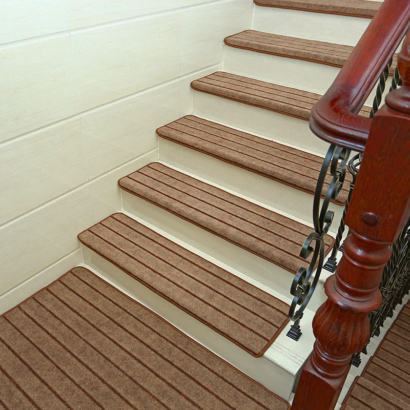 1 шт., 100*105 см, клейкие ковровые ступени лестницы, нескользящий коврик, защита для кухни, гостиной, лестничных дорожек, коврик - Цвет: Camel stripes