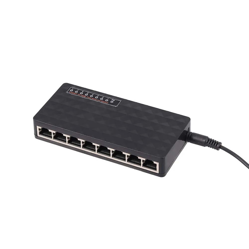 Proster 8 портов для Gigabit Mini Switch Ethernet для Netzwerk DSL LAN Hub 10 100 Мбит/с настольный мини-коммутатор 8 портов RJ45 быстрая