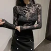 Korean New Style Chic Vintage Perspective Lace Blouse Slim Fit Cheongsam Embroidered Fashion 2022 ► Photo 3/5