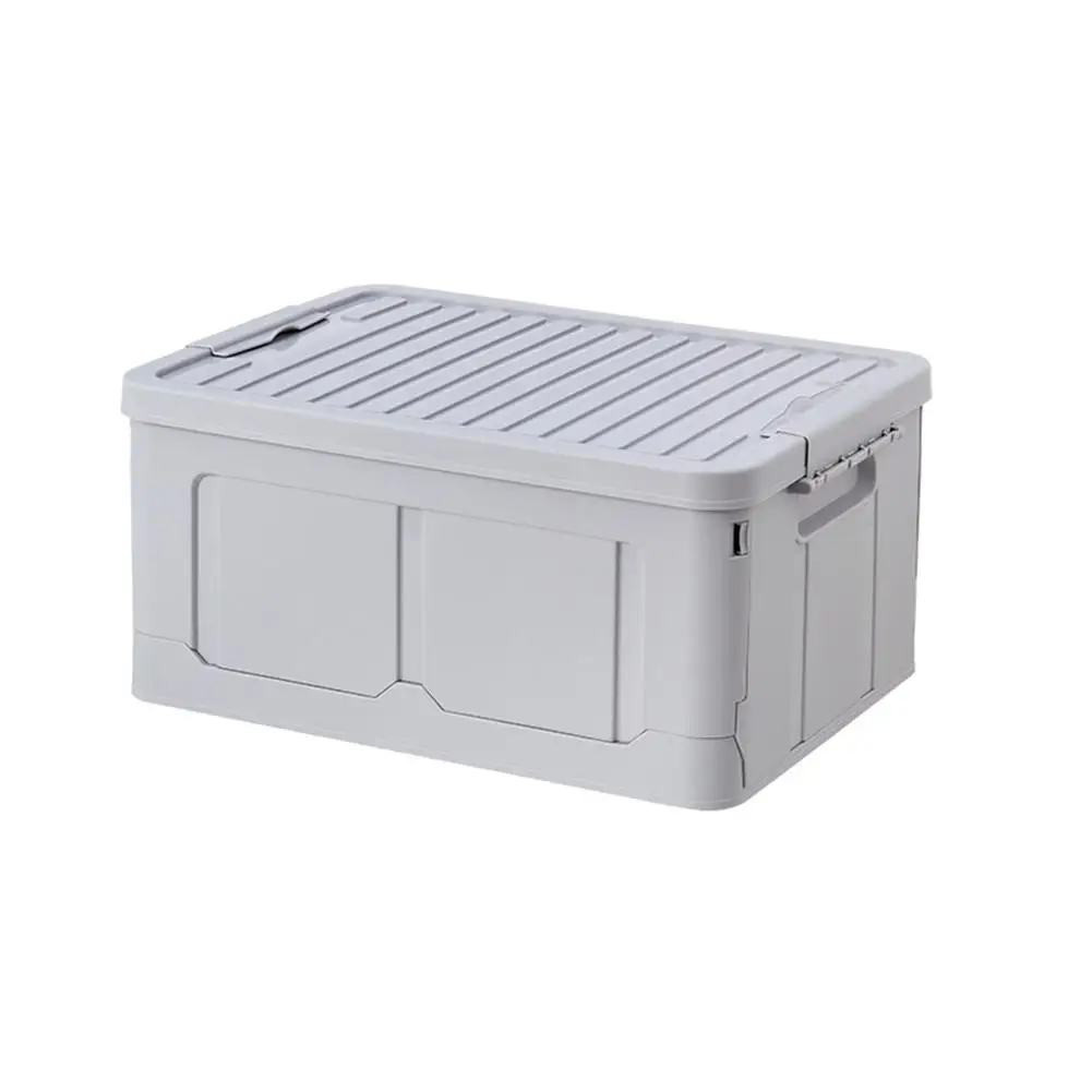 Складной пластиковый ящик для хранения Ящики большой емкости складной контейнер для студенческого общежития игрушечная одежда - Цвет: Dark Gray