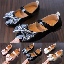 Модные Повседневные тонкие туфли принцессы из нубука с бантом для маленьких девочек милые весенне-осенние туфли из мягкой кожи для маленьких мальчиков и девочек