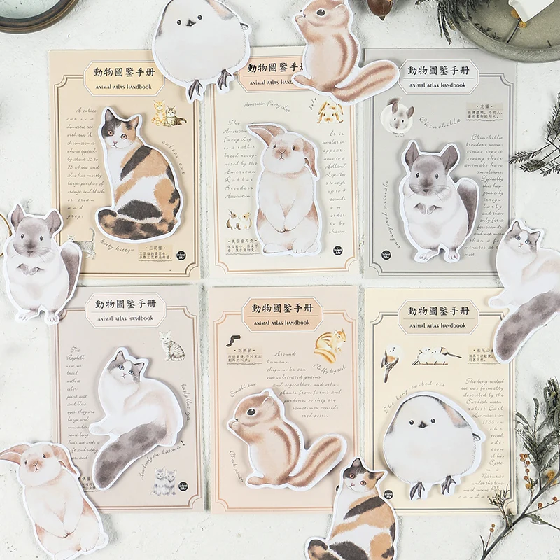 

12PCS/LOT animal illustrated series sticky n times stickers memo pad