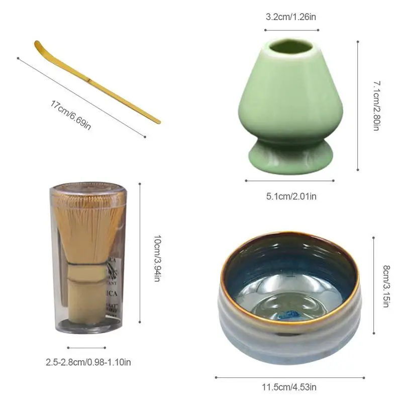 High Quality Tea Set Matcha Tea Sets Mixing Bowl Set Bamboo Ceramic Japanese Ceremony Tool Combination Spoon Gift Kit