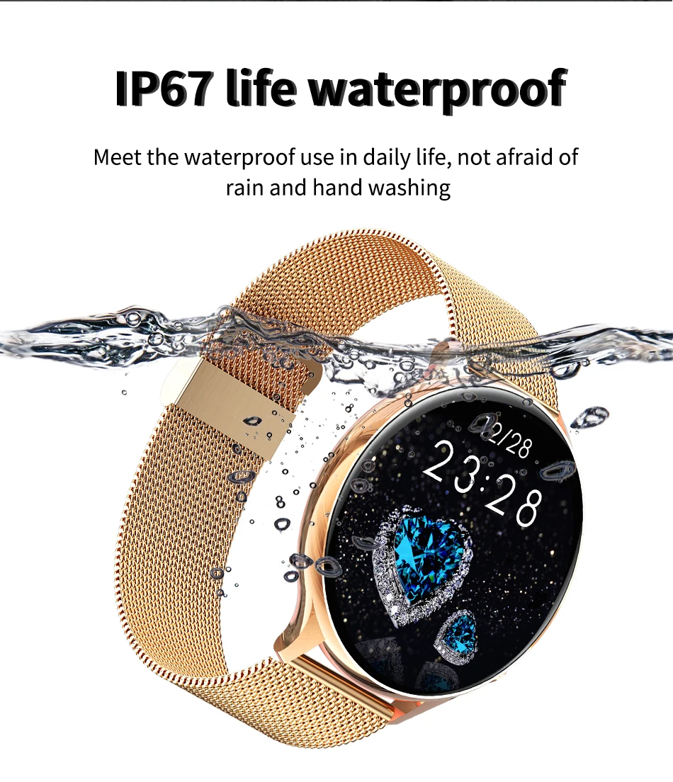 LIGE 2022 Fashion Smart Watch Women Fitness Bracelet Heart Rate Blood Pressure Monitoring Sports Tracker Ladies Smartwatch + Box