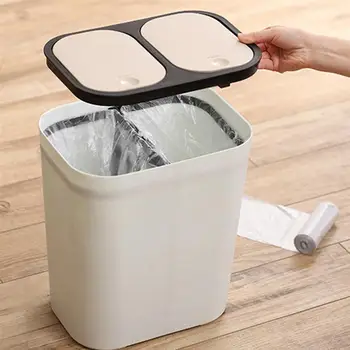 

Classification Garbage Can Trash Can Plastic Rubbish Garbage Storage Box Container Home Waste Bins For Kitchen Bathroom