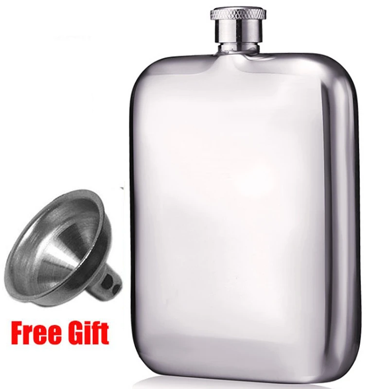 Hip Flasks for Liquor 6oz Stainless Steel Hip Flask Drinking Flask Black Leather Funnel with Two Wine Cups Set