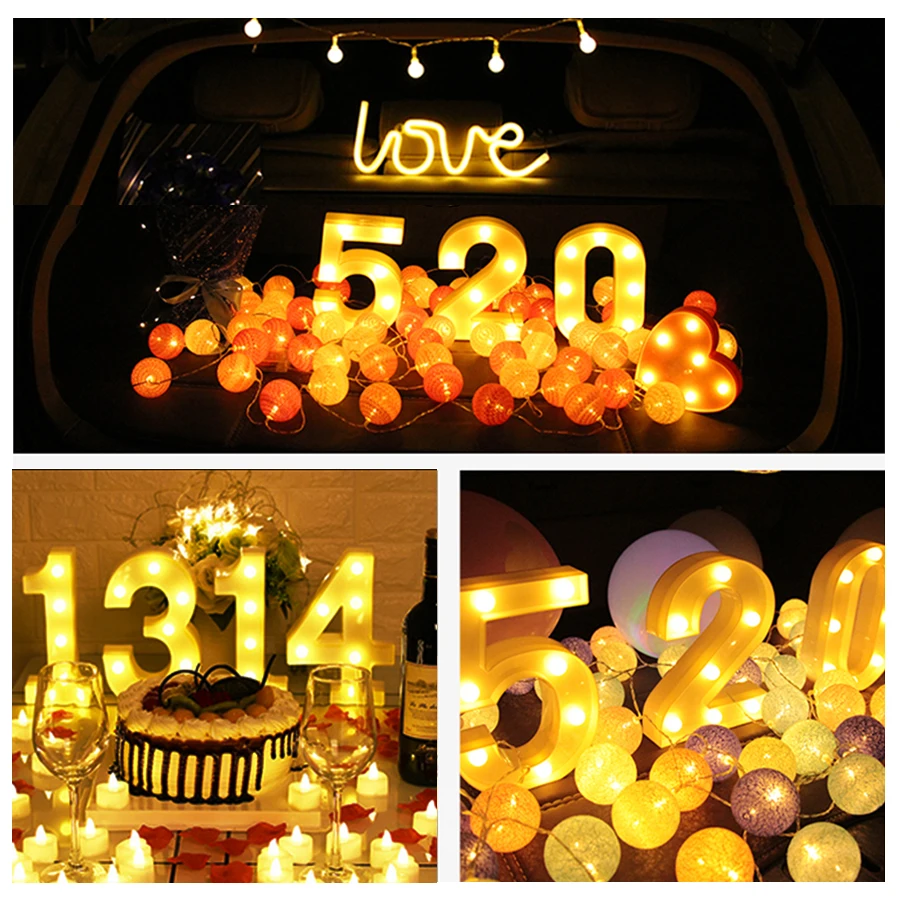  YSJJNDH Luces decorativas con letras LED, luminosas, 26 letras  del alfabeto inglés, lámpara de noche creativa con batería, fiesta  romántica, decoración del hogar, decoración del hogar (color B, altura: 6.3  in) 