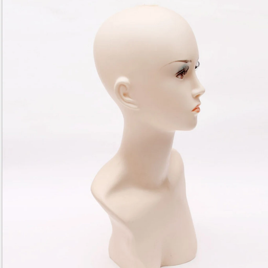 Female Mannequin Head Model Torso Plastic Dress Form with Stand Wig Hat Display Stand Glasses Display Holder 