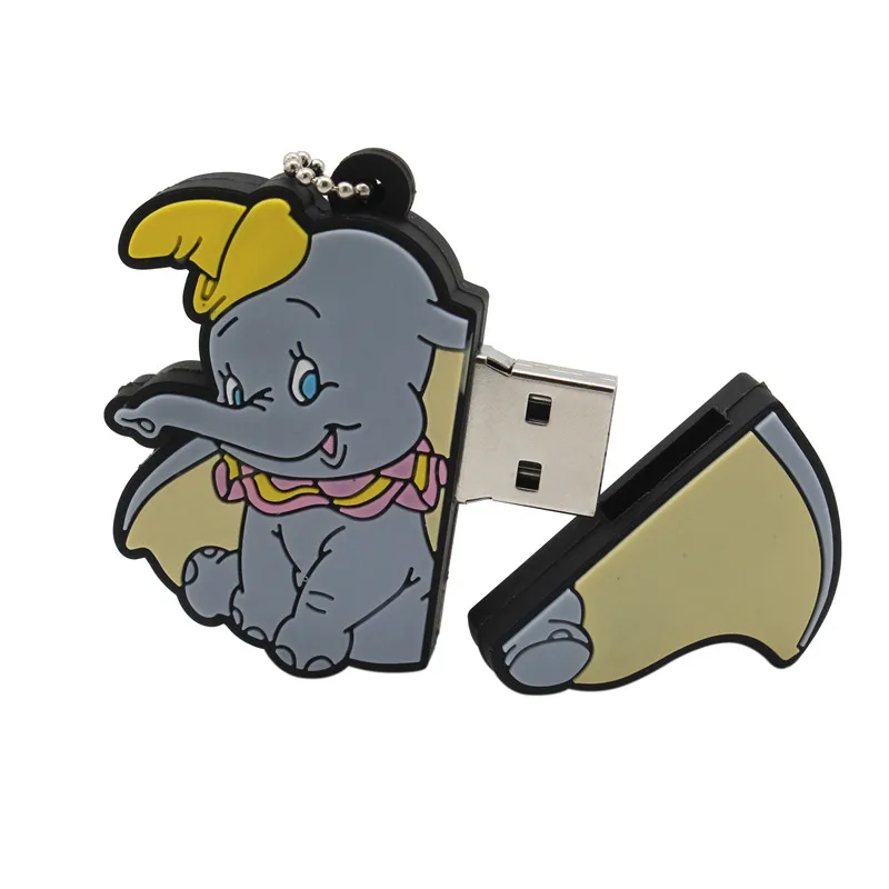 Текстовый мне прекрасный мини слон USB флэш-накопитель милый животное Флешка в форме героя мультика флешки U диск